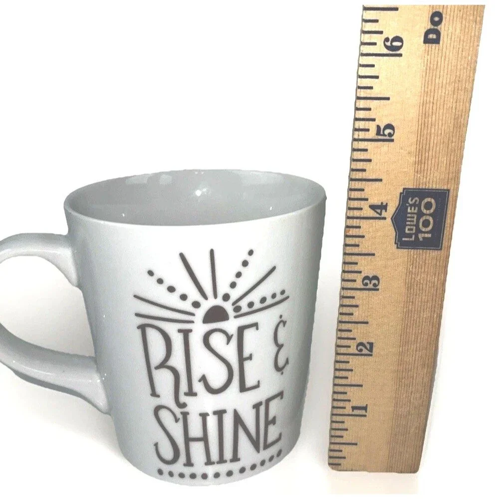 Crate & Barrel Rise And Shine Rooster Coffee Cup Mug Country Farmhouse 16oz